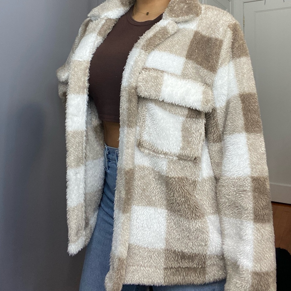 SHEIN Small Multicolor Teddy Jacket